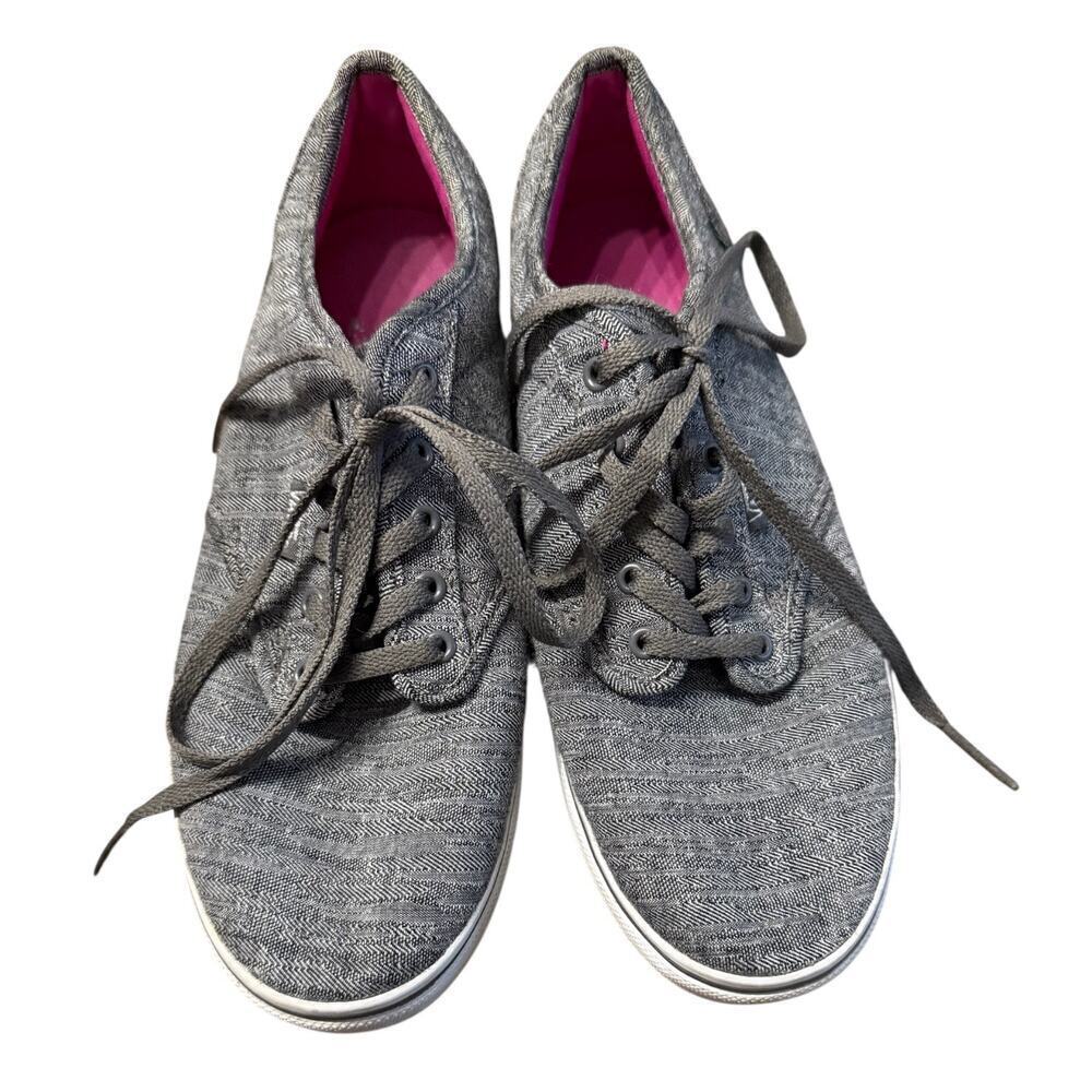 Vans Gray Herringbone Canvas Lace-Up Sneakers Women’s 7.5